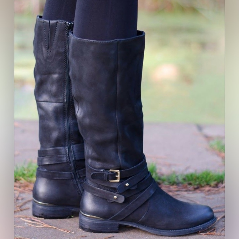 Steve Madden Albany black leather boots